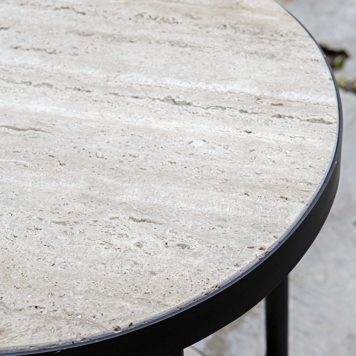 Dauntless Black/Yellow Travertine Side Table - Ornate Home