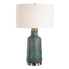 Dauphine Cracked Teal Table Lamp - Ornate Home