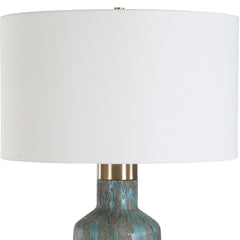 Dauphine Cracked Teal Table Lamp - Ornate Home