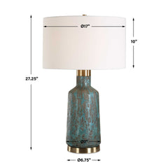 Dauphine Cracked Teal Table Lamp - Ornate Home