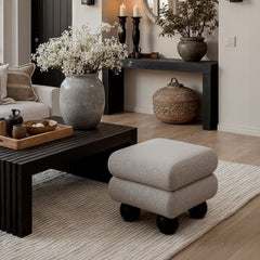 Davao Gray Ottoman - Ornate Home
