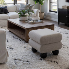 Davao Gray Ottoman - Ornate Home