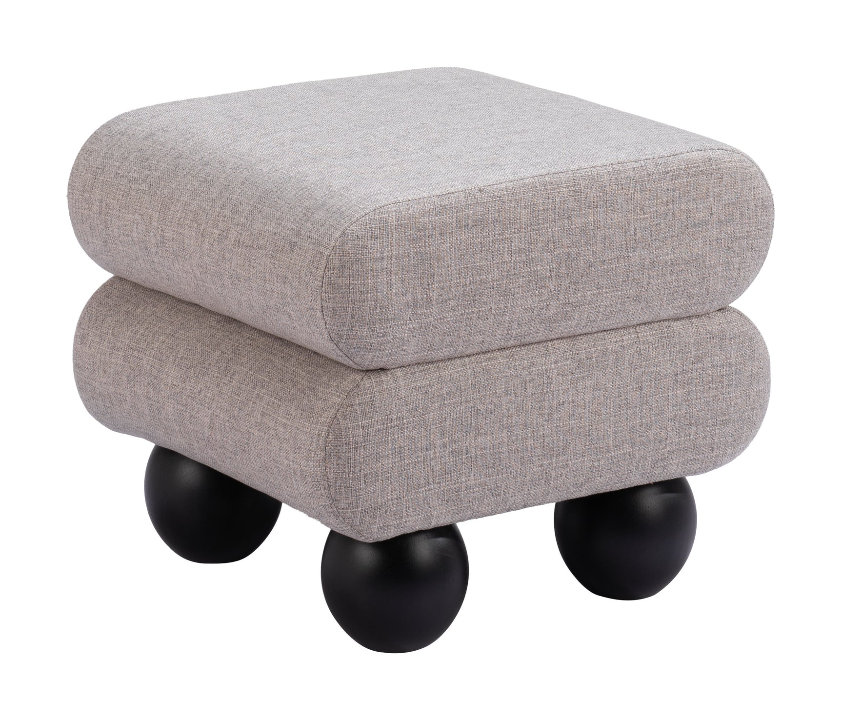 Davao Gray Ottoman - Ornate Home