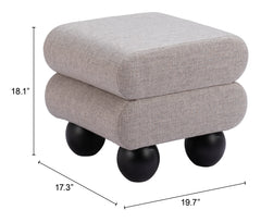 Davao Gray Ottoman - Ornate Home