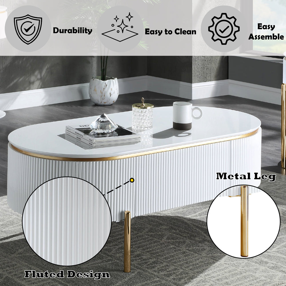 Daveigh White Coffee Table - Ornate Home