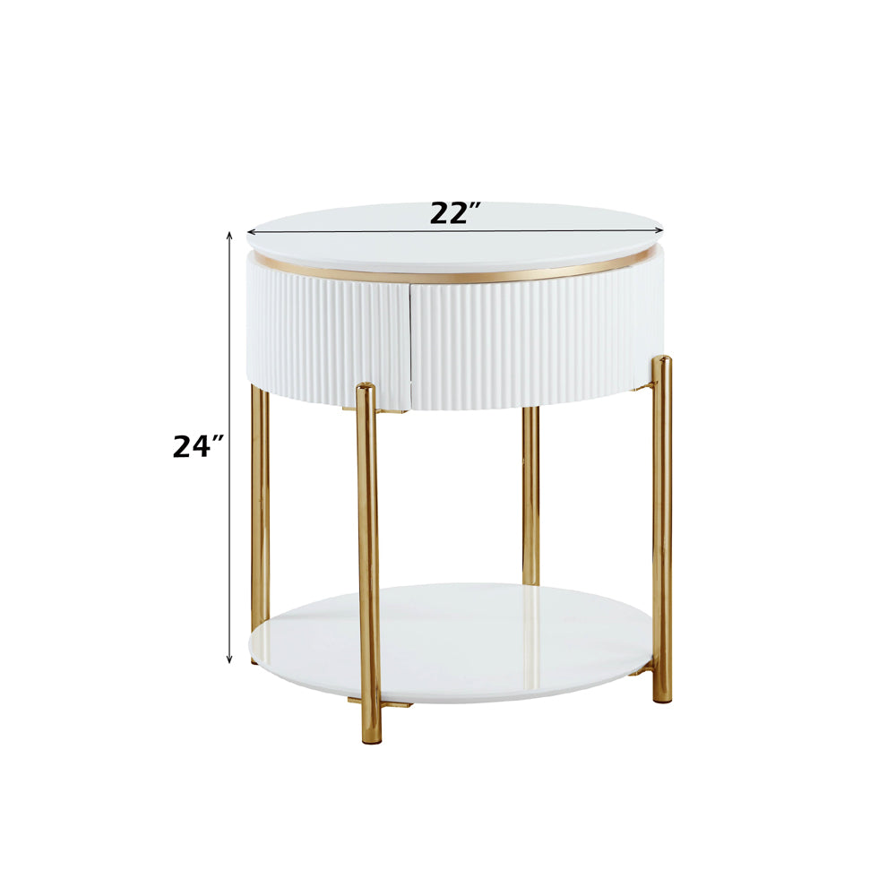 Daveigh White End Table - Ornate Home