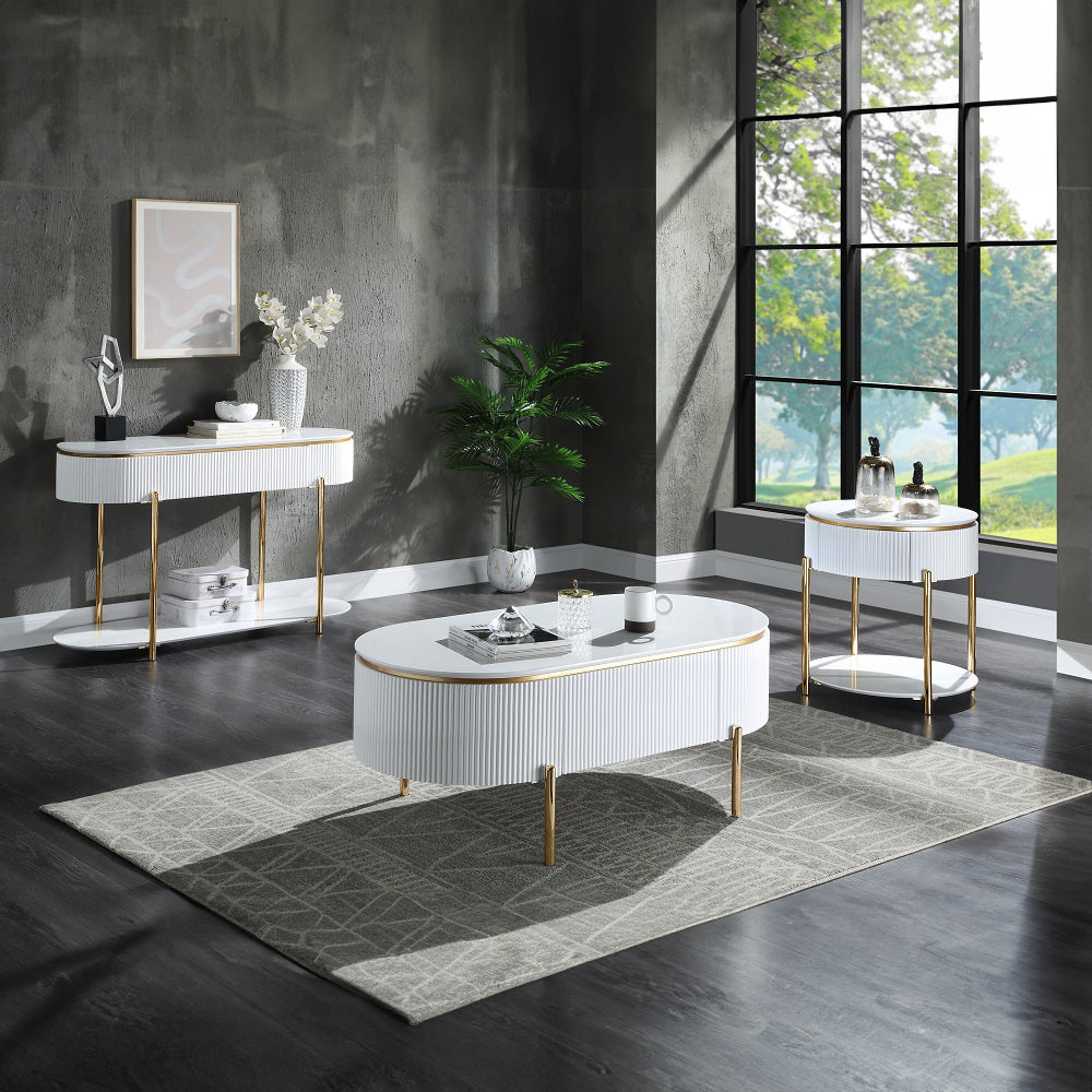 Daveigh White Sofa Table - Ornate Home