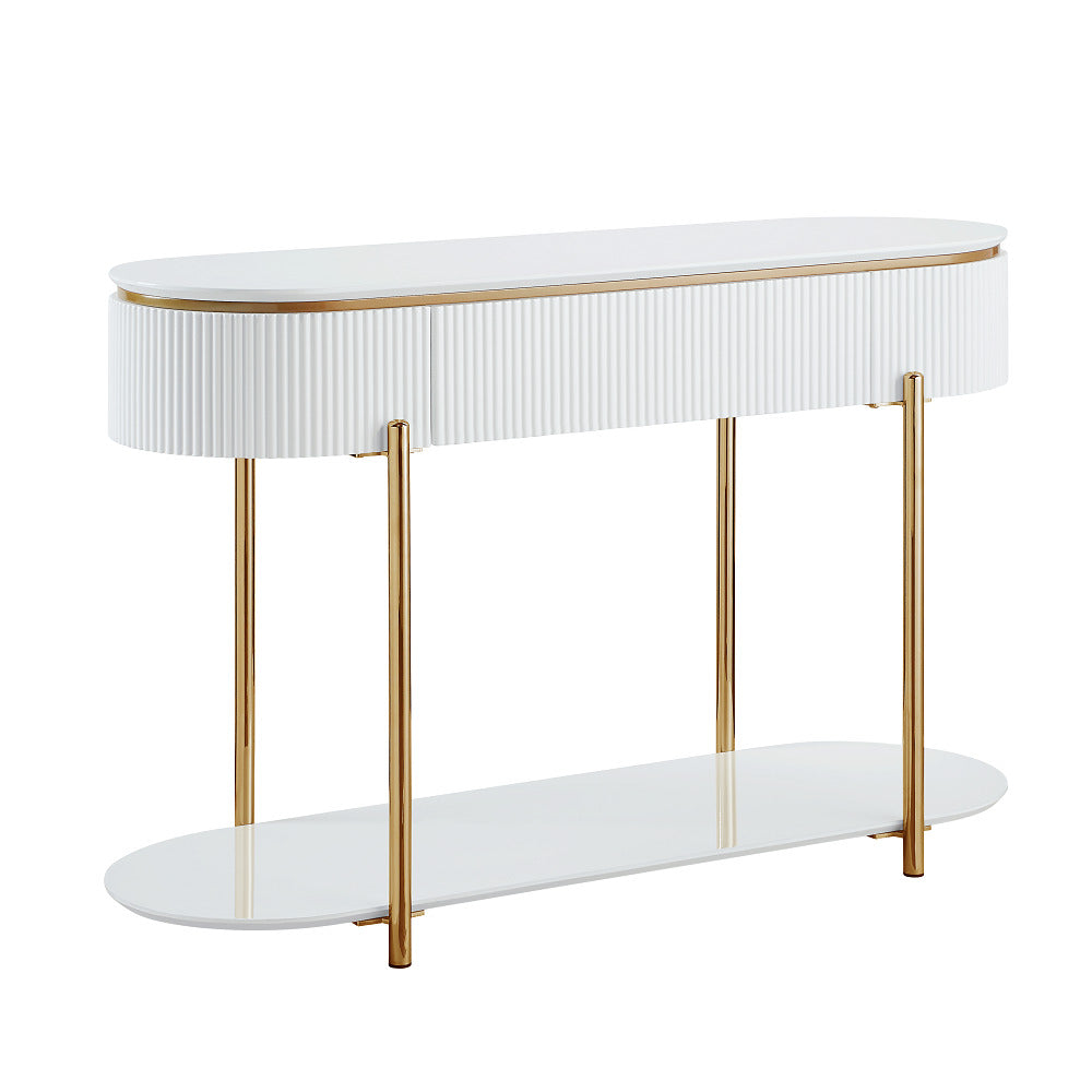 Daveigh White Sofa Table - Ornate Home