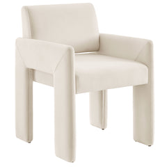 Daven Alabaster Stain-Resistant Performance Velvet Dining Armchair - Ornate Home