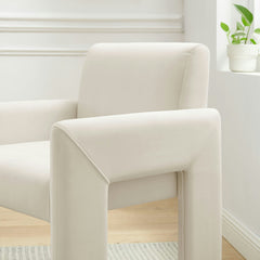 Daven Alabaster Stain-Resistant Performance Velvet Dining Armchair - Ornate Home