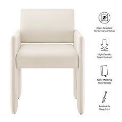 Daven Alabaster Stain-Resistant Performance Velvet Dining Armchair - Ornate Home