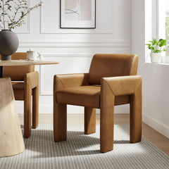 Daven Canyon Vegan Leather Dining Armchair - Ornate Home