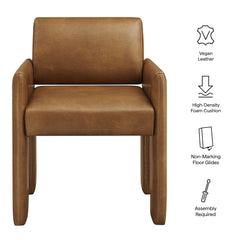 Daven Canyon Vegan Leather Dining Armchair - Ornate Home