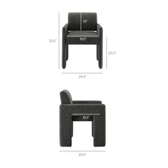 Daven Charcoal Fabric Upholstered Dining Chair - Ornate Home