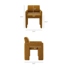Daven Copper Fabric Upholstered Dining Chair - Ornate Home