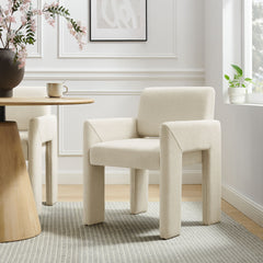 Daven Ecru Fabric Upholstered Dining Chair - Ornate Home