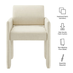 Daven Ecru Fabric Upholstered Dining Chair - Ornate Home
