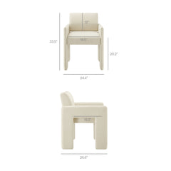 Daven Ecru Fabric Upholstered Dining Chair - Ornate Home