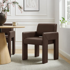 Daven Espresso Vegan Leather Dining Armchair - Ornate Home