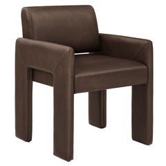 Daven Espresso Vegan Leather Dining Armchair - Ornate Home