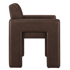 Daven Espresso Vegan Leather Dining Armchair - Ornate Home