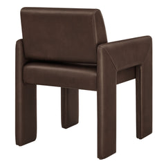 Daven Espresso Vegan Leather Dining Armchair - Ornate Home
