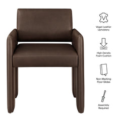 Daven Espresso Vegan Leather Dining Armchair - Ornate Home