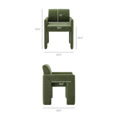 Daven Foliage Fabric Upholstered Dining Chair - Ornate Home