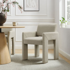 Daven Linen Fabric Upholstered Dining Chair - Ornate Home