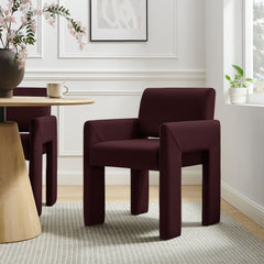 Daven Mulberry Stain-Resistant Performance Velvet Dining Armchair - Ornate Home