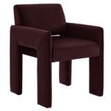 Daven Mulberry Stain-Resistant Performance Velvet Dining Armchair - Ornate Home