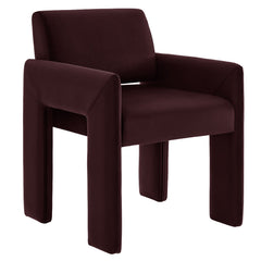 Daven Mulberry Stain-Resistant Performance Velvet Dining Armchair - Ornate Home
