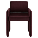 Daven Mulberry Stain-Resistant Performance Velvet Dining Armchair - Ornate Home