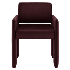 Daven Mulberry Stain-Resistant Performance Velvet Dining Armchair - Ornate Home