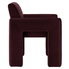 Daven Mulberry Stain-Resistant Performance Velvet Dining Armchair - Ornate Home