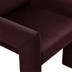Daven Mulberry Stain-Resistant Performance Velvet Dining Armchair - Ornate Home