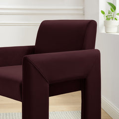 Daven Mulberry Stain-Resistant Performance Velvet Dining Armchair - Ornate Home