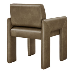 Daven Mushroom Vegan Leather Dining Armchair - Ornate Home