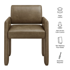 Daven Mushroom Vegan Leather Dining Armchair - Ornate Home