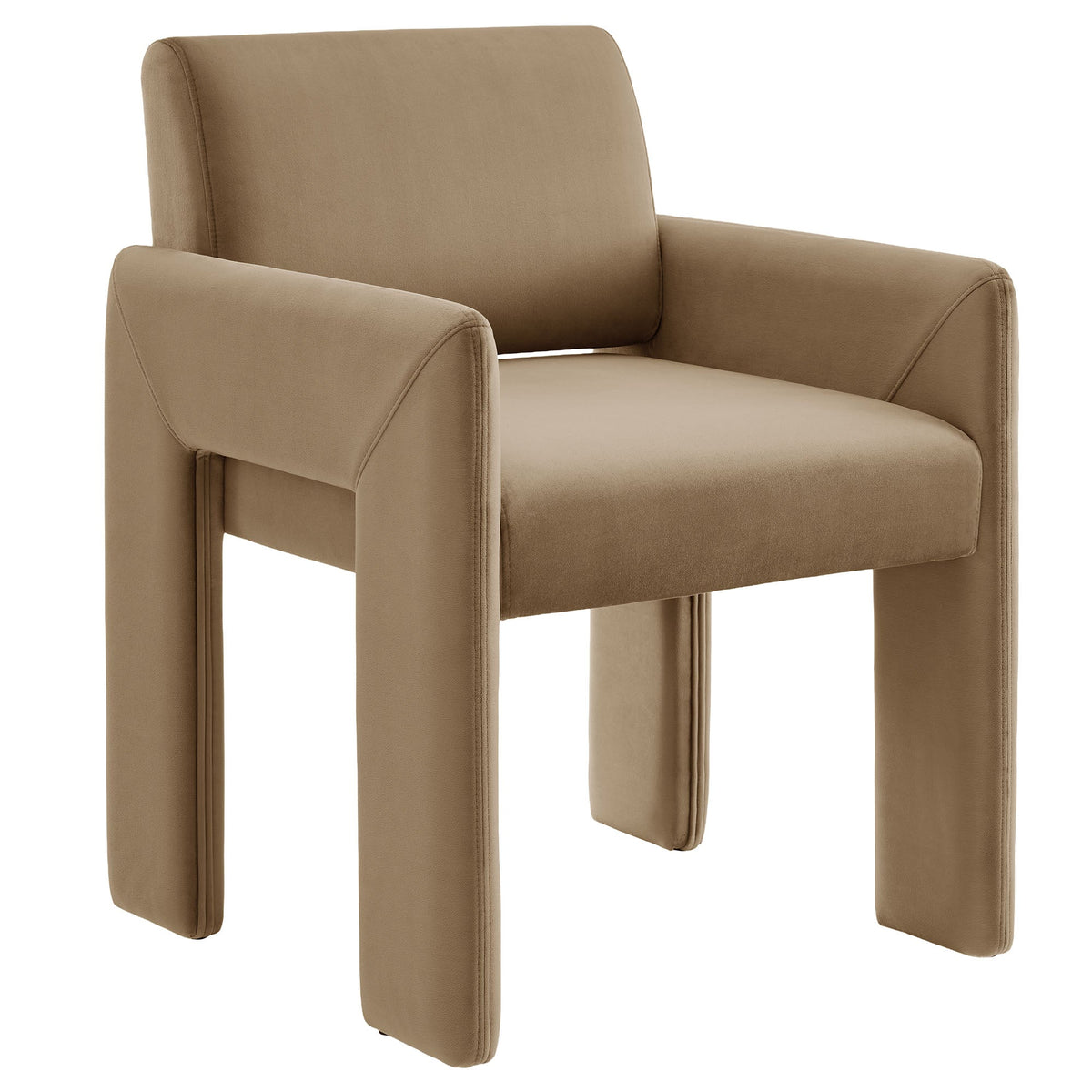 Daven Taupe Stain-Resistant Performance Velvet Dining Armchair - Ornate Home
