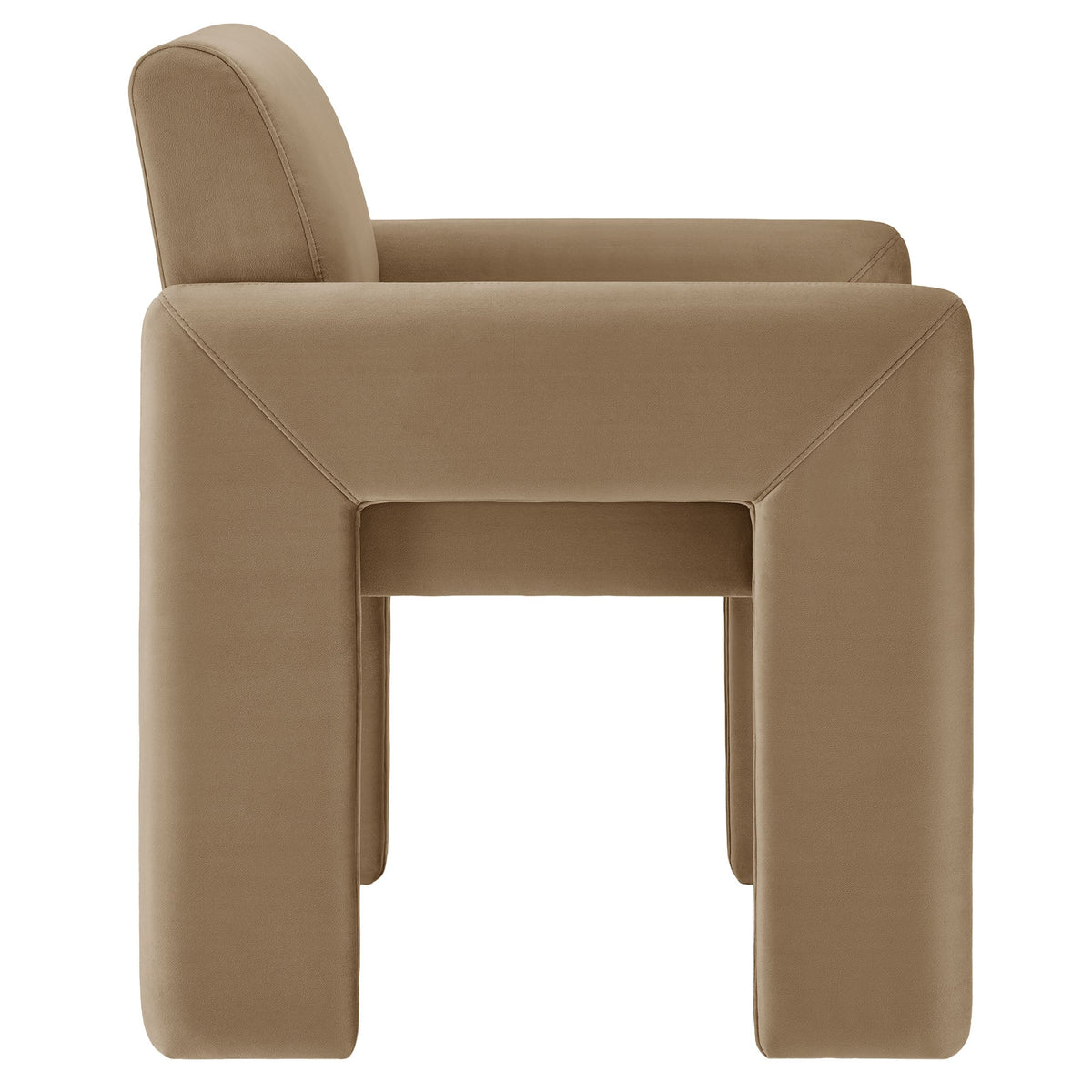 Daven Taupe Stain-Resistant Performance Velvet Dining Armchair - Ornate Home