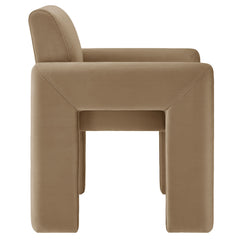 Daven Taupe Stain-Resistant Performance Velvet Dining Armchair - Ornate Home