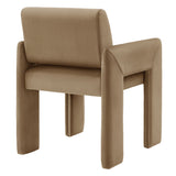 Daven Taupe Stain-Resistant Performance Velvet Dining Armchair - Ornate Home