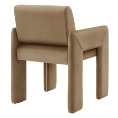 Daven Taupe Stain-Resistant Performance Velvet Dining Armchair - Ornate Home