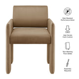 Daven Taupe Stain-Resistant Performance Velvet Dining Armchair - Ornate Home