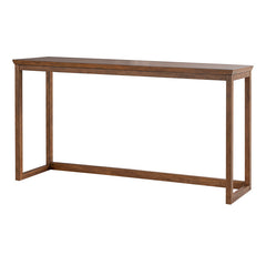 Daventry Walnut/Beige Sofa Table w/ 3 Backless Counter Ht Stools - Ornate Home
