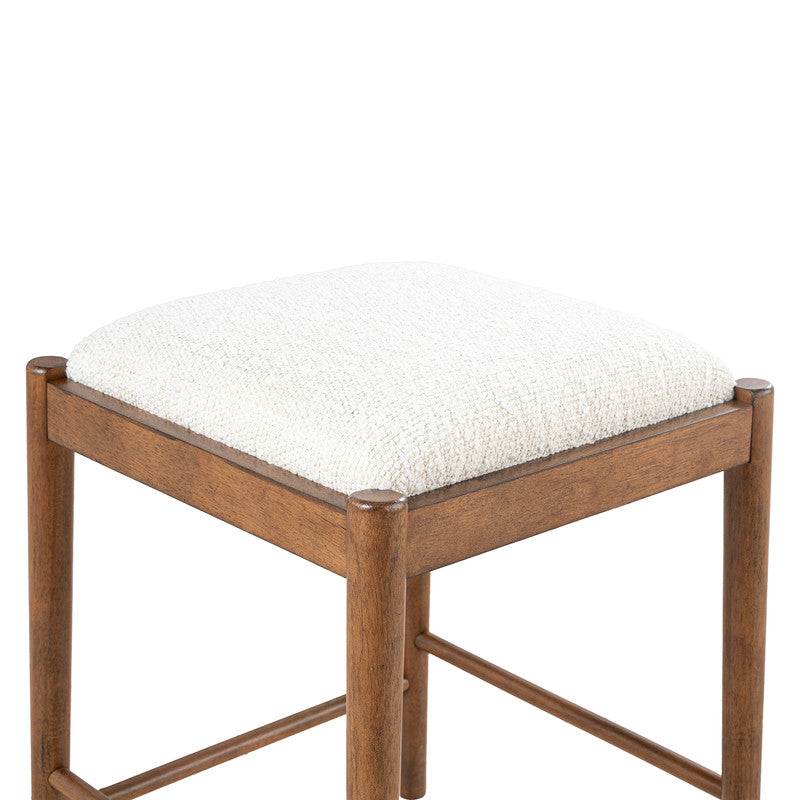 Daventry Walnut/Beige Sofa Table w/ 3 Backless Counter Ht Stools - Ornate Home