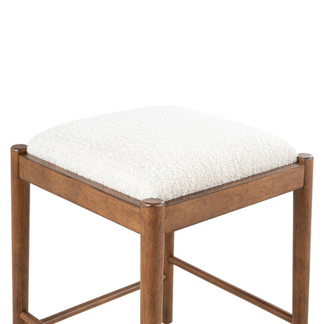 Daventry Walnut/Beige Sofa Table w/ 3 Backless Counter Ht Stools - Ornate Home