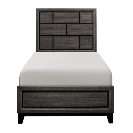 Davi Gray Twin Bed - Ornate Home