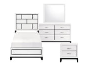 Davi White 4-Piece Twin Bedroom Set - Ornate Home